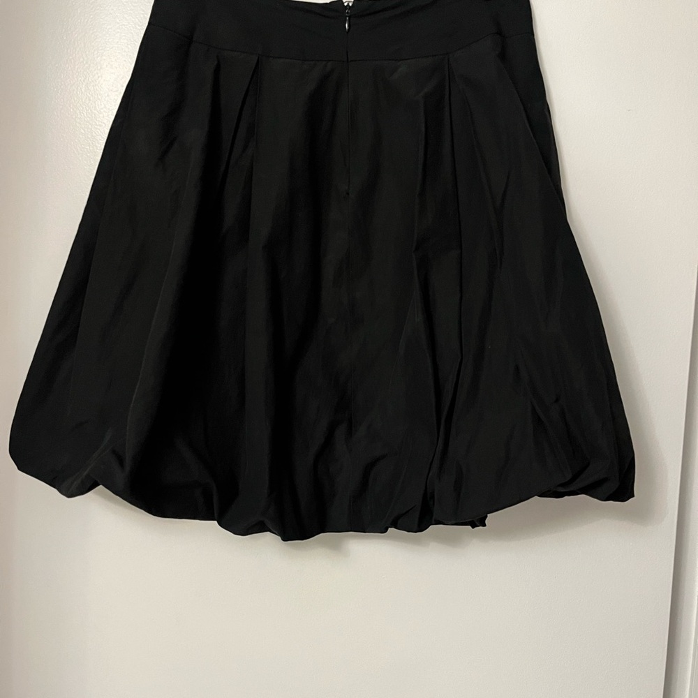 Black Pleated Bubble Mini Skirt for Work